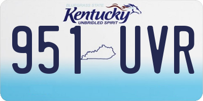 KY license plate 951UVR