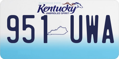 KY license plate 951UWA