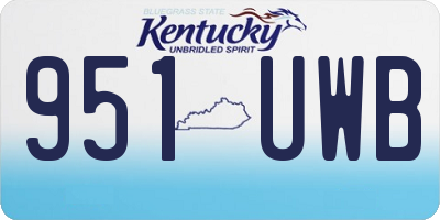 KY license plate 951UWB