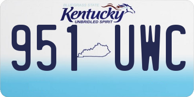 KY license plate 951UWC