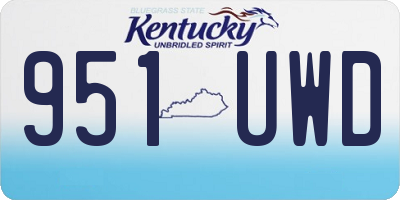 KY license plate 951UWD