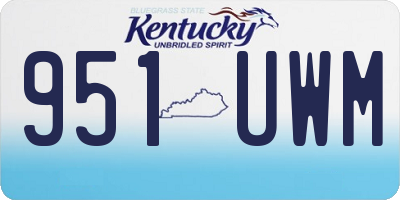 KY license plate 951UWM