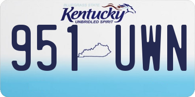 KY license plate 951UWN
