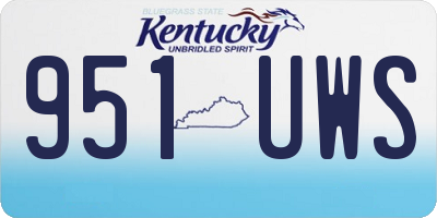 KY license plate 951UWS