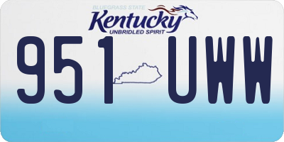 KY license plate 951UWW