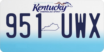 KY license plate 951UWX