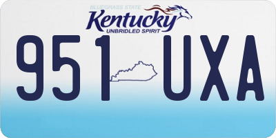 KY license plate 951UXA