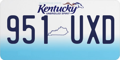 KY license plate 951UXD