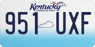 KY license plate 951UXF