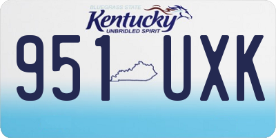 KY license plate 951UXK