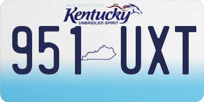 KY license plate 951UXT