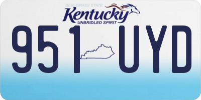 KY license plate 951UYD