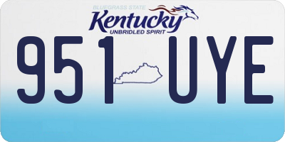 KY license plate 951UYE