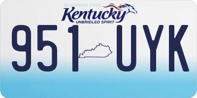 KY license plate 951UYK