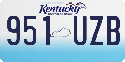 KY license plate 951UZB