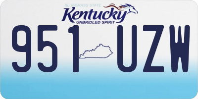 KY license plate 951UZW
