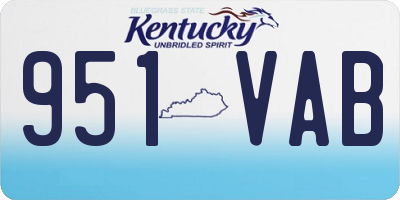 KY license plate 951VAB