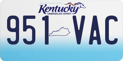 KY license plate 951VAC