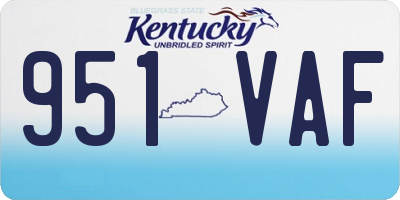 KY license plate 951VAF