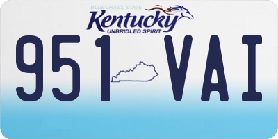 KY license plate 951VAI