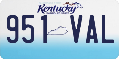 KY license plate 951VAL