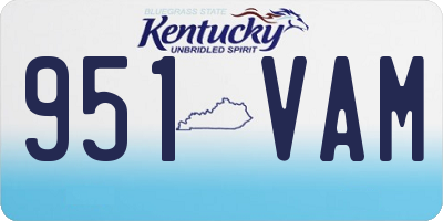 KY license plate 951VAM