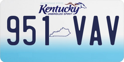 KY license plate 951VAV