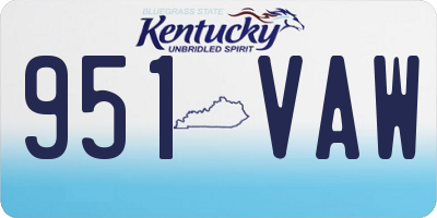 KY license plate 951VAW