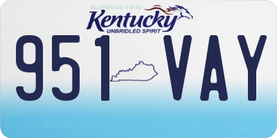 KY license plate 951VAY