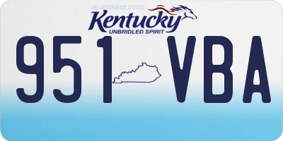 KY license plate 951VBA