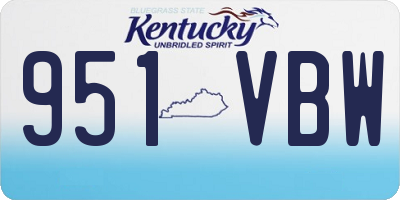 KY license plate 951VBW