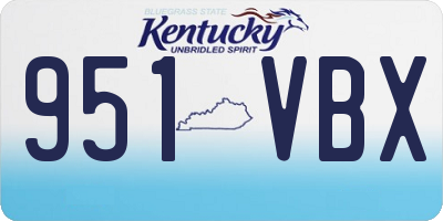 KY license plate 951VBX