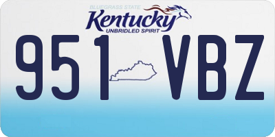 KY license plate 951VBZ