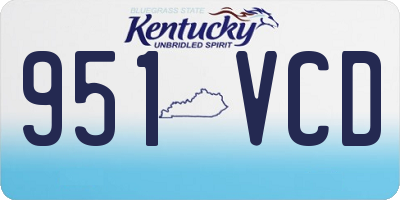 KY license plate 951VCD