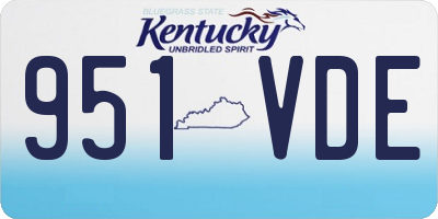 KY license plate 951VDE