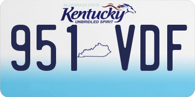 KY license plate 951VDF