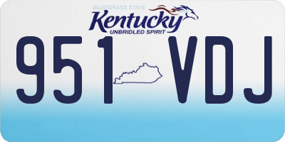 KY license plate 951VDJ
