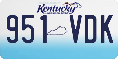 KY license plate 951VDK