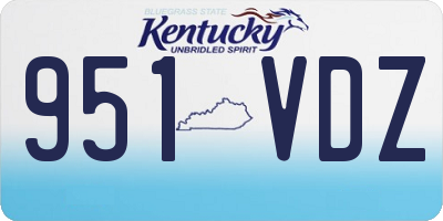 KY license plate 951VDZ