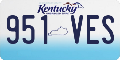 KY license plate 951VES