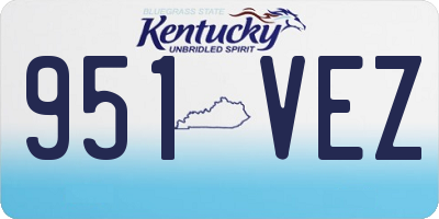 KY license plate 951VEZ