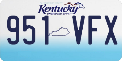 KY license plate 951VFX