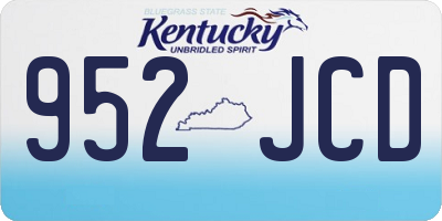 KY license plate 952JCD