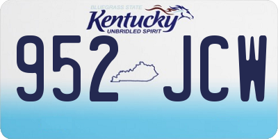 KY license plate 952JCW