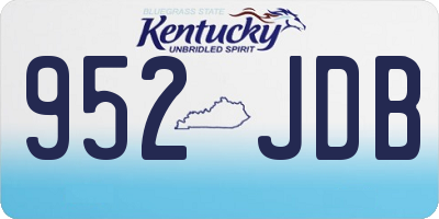 KY license plate 952JDB