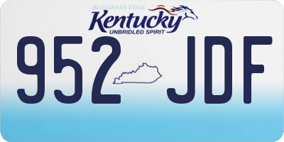 KY license plate 952JDF