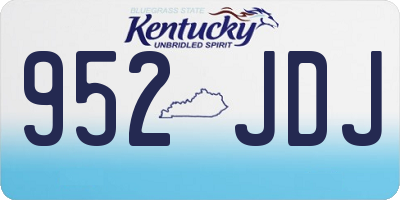 KY license plate 952JDJ