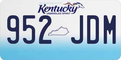 KY license plate 952JDM