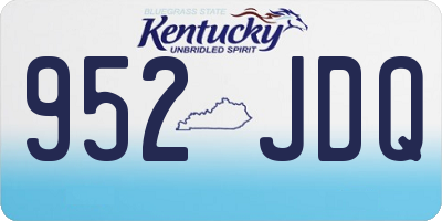 KY license plate 952JDQ