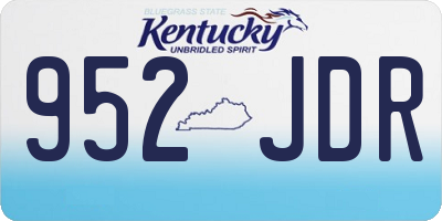 KY license plate 952JDR